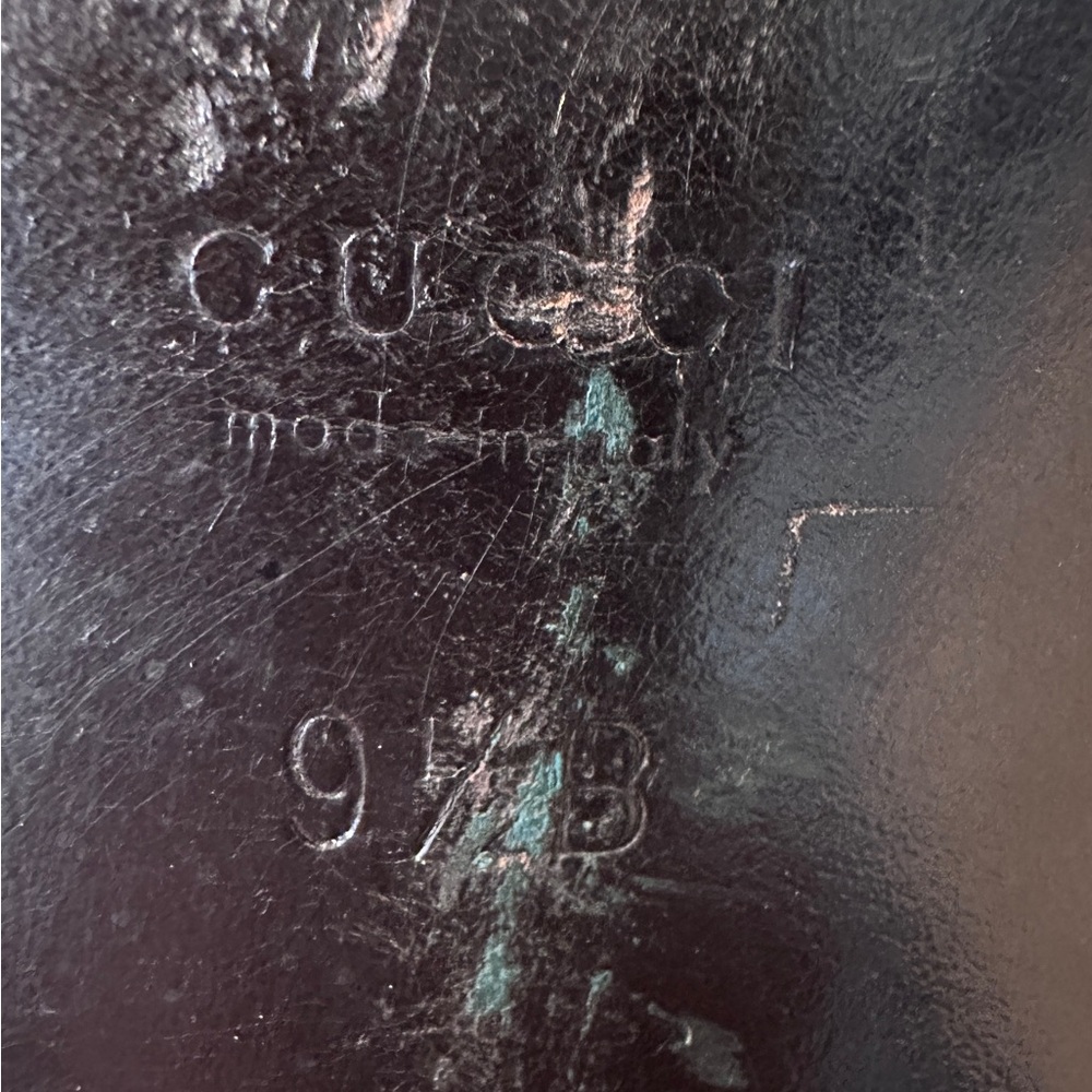 Gucci GG Logo Sandals Kitten‎ Heels THONGS Flip Flop Slides Brown Green Red 9.5 - Picture 10 of 16